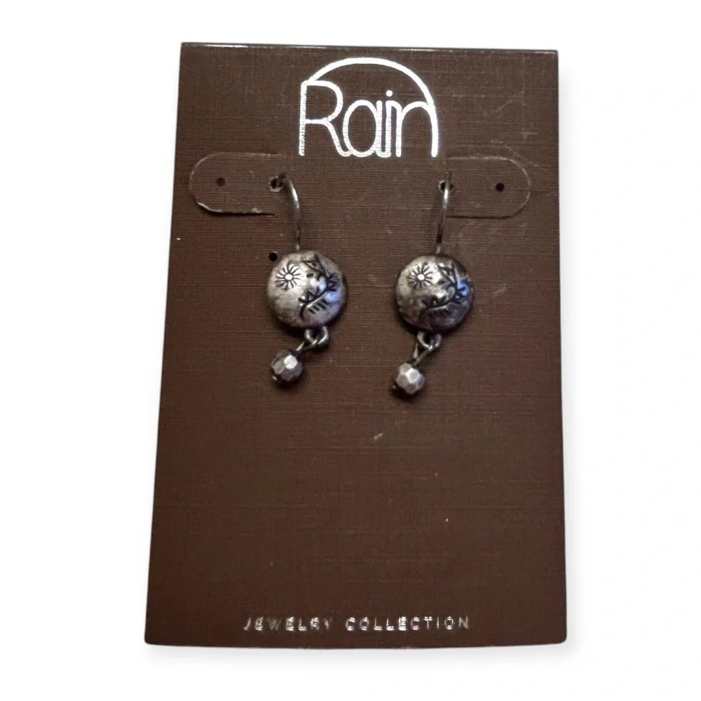 RAIN Engraved Silver Earrings NWT - Picture 4 of 5